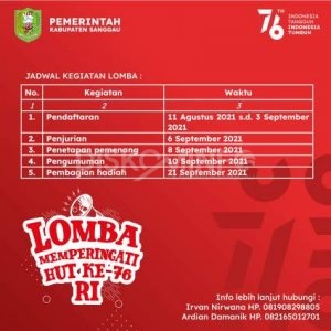 Dalam Rangka Memeriahkan HUT RI Ke-76, Pemkab Sanggau Melaksanakan Lomba Untuk Pelajar