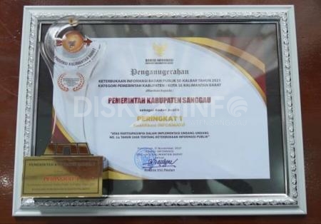 Pemkab Sanggau Kembali Ukir Sejarah Raih Peringkat Pertama Sebagai Badan Publik Informatif Atas Keterbukaan Informasi