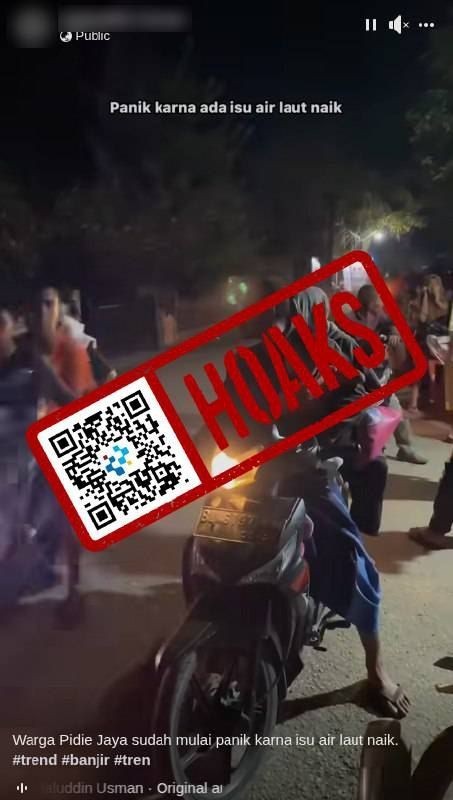 [HOAKS] Air Laut Naik di Wilayah Kabupaten Pidie Jaya -1/12/2025