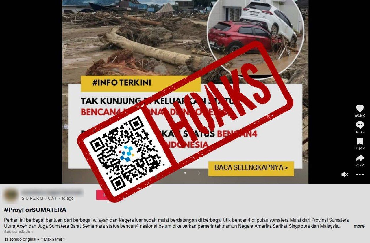 [HOAKS] Dunia Tetapkan Status Bencana Internasional untuk Indonesia -2/12/2025