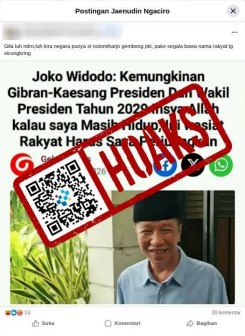 [HOAKS] Jokowi Sebut Gibran-Kaesang akan Jadi Presiden-Wapres -22/1/2026