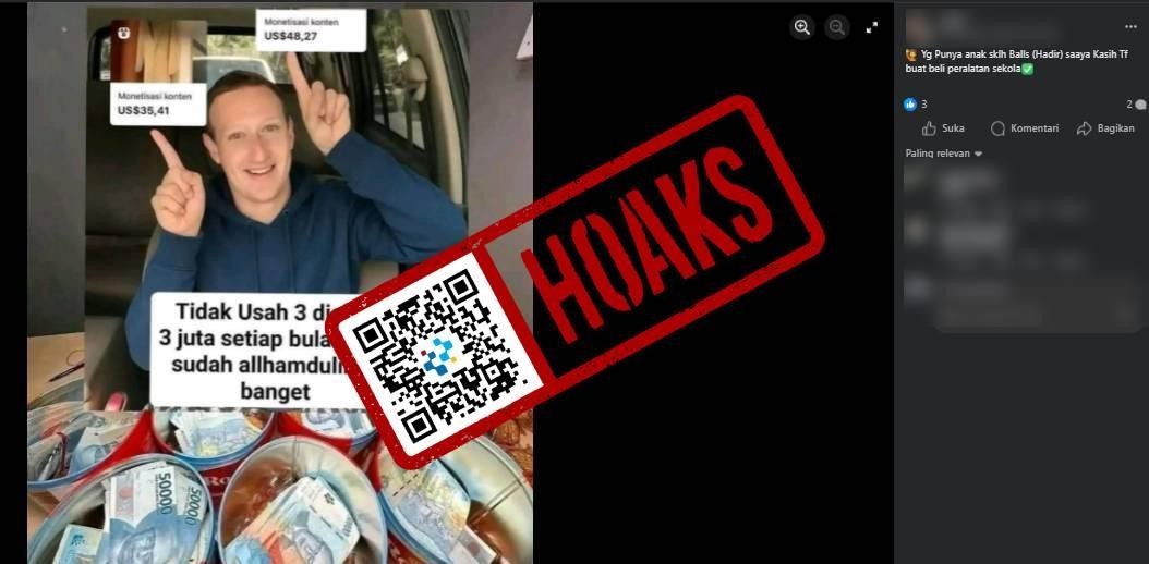 [HOAKS] Mark Zuckerberg Bagikan Bantuan Rp3 Juta di Facebook -2/12/2025