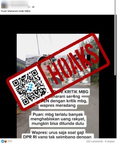 [HOAKS] Puan Maharani Desak Pemerintah Tunda MBG -12/3/2026